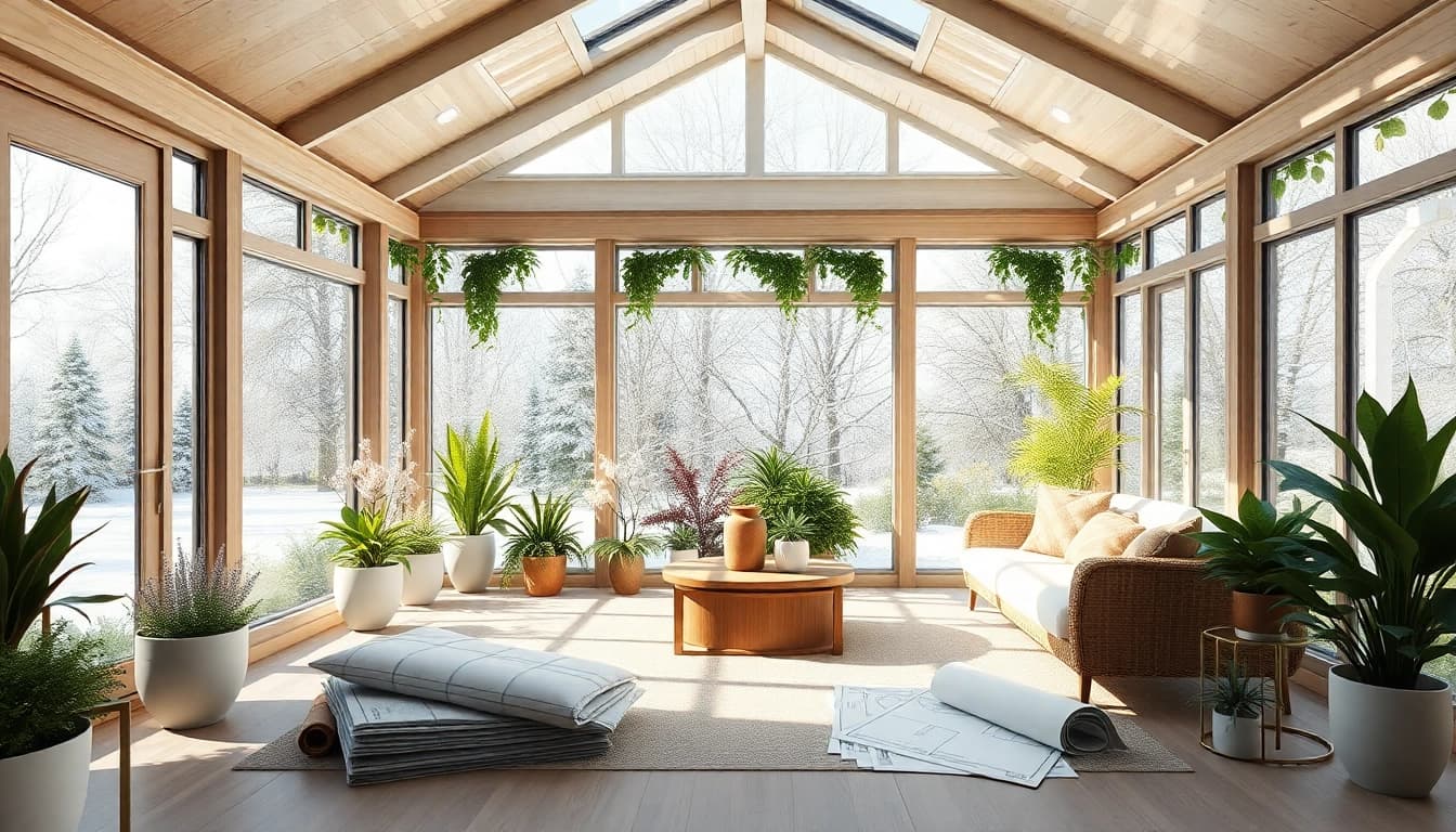 Der Wintergarten Konfigurator zeigt eine elegante Benutzeroberflaeche mit verschiedenen Optionen zur Anpassung eines Wintergartens.