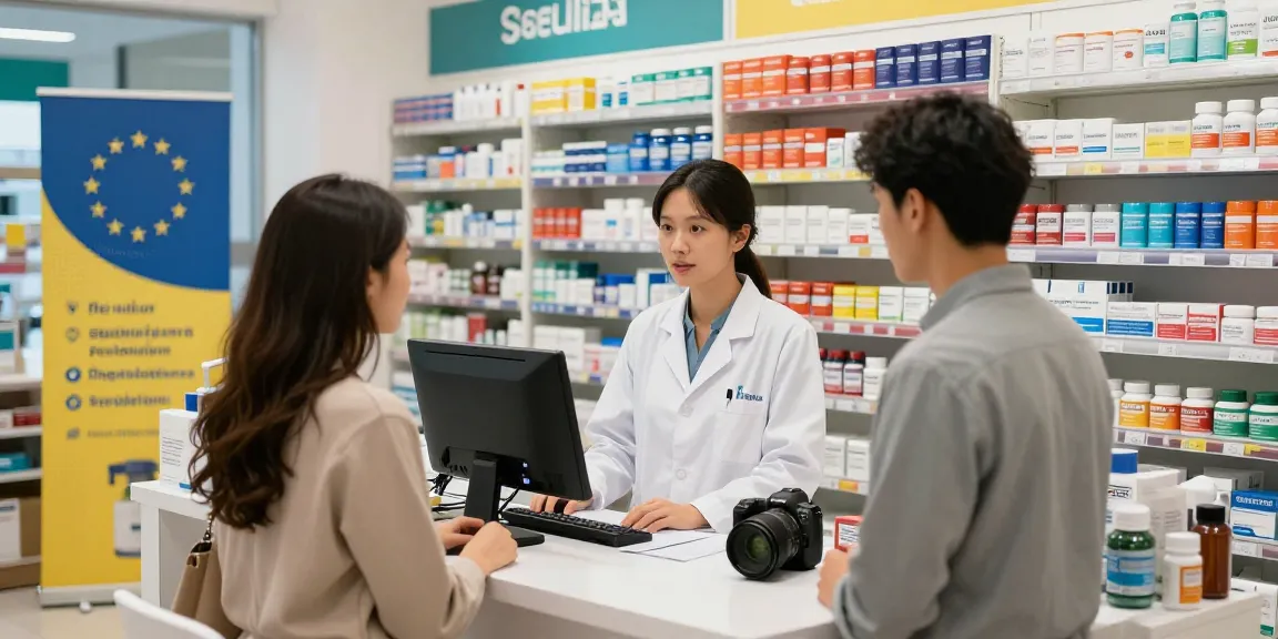 Verkäufer im Selliza Pharma Shop berät Kunden über Produkte und sichere Lieferung.