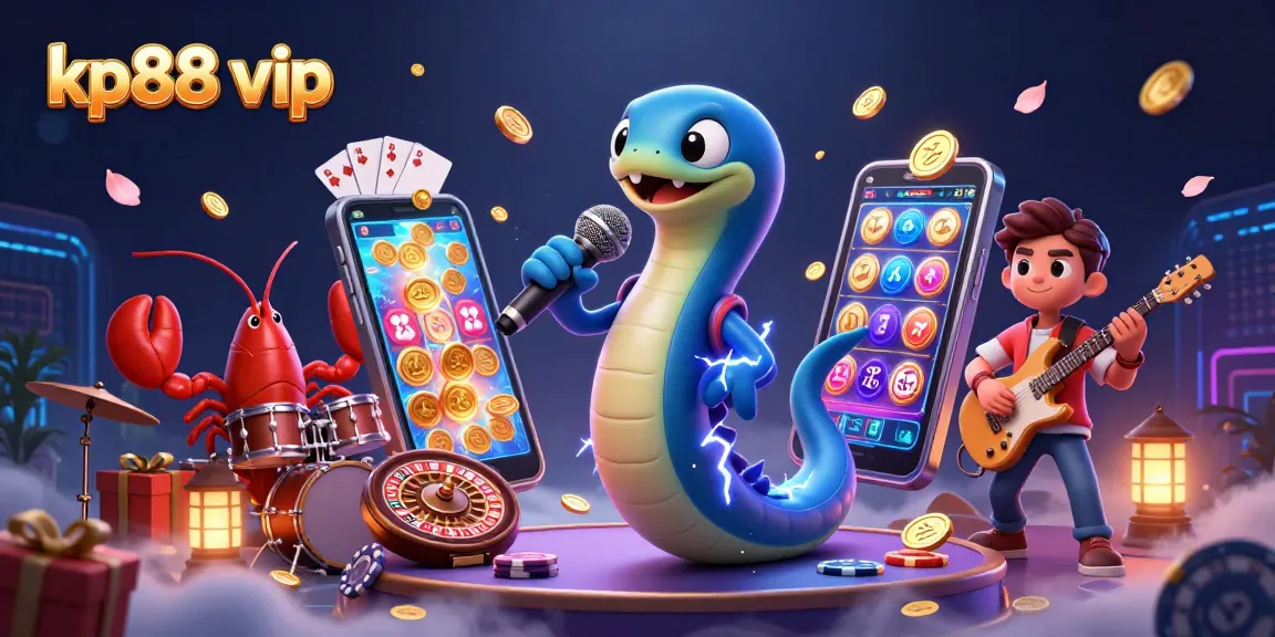 Experience kp88 vip with an electrifying casino performance featuring a DJ electric eel and vibrant gambling elements.