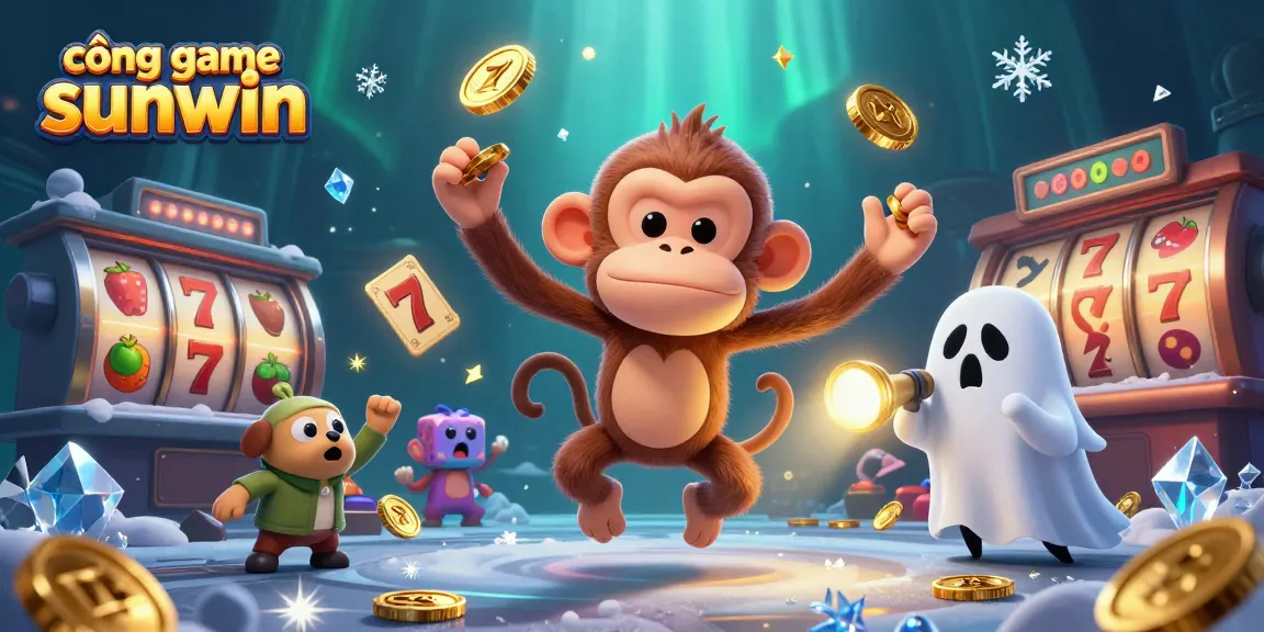 Engage with cổng game sunwin as a poltergeist monkey juggles golden casino treasures.