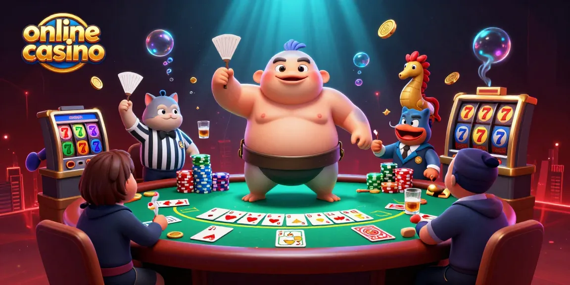 Play engaging online casino games with a dynamic underwater scene featuring a fugu and poker elements.