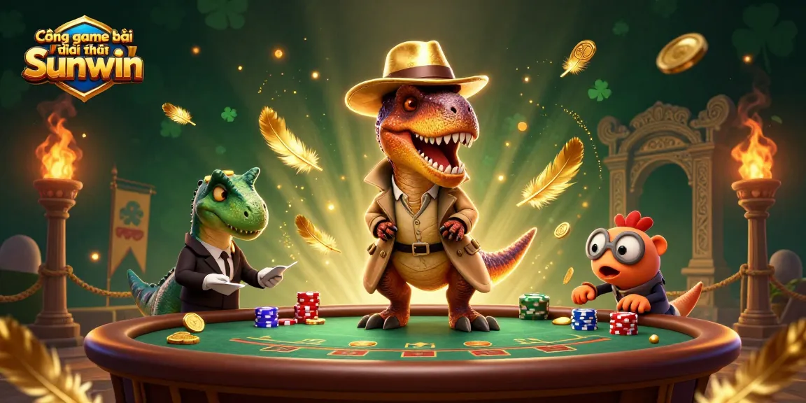 Experience thrilling action at Cổng game bài đổi thưởng Sunwin with dynamic characters amidst a vibrant casino scene filled with excitement.